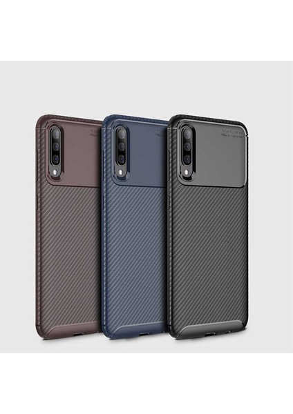 Galaxy A30S Kılıf Karbon Desenli Yüksek Kalite Negro Silikon Kapak