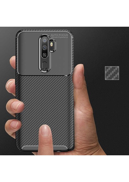 Oppo A9 2020 Kılıf Karbon Desenli Yüksek Kalite Negro Silikon Kapak modelleri