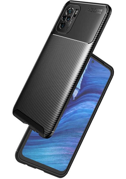 Xiaomi Redmi Note 10S Kılıf Karbon Desenli Yüksek Kalite Negro Silikon Kapak