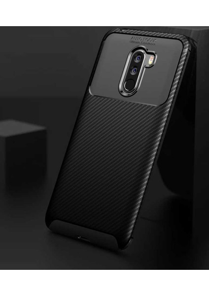 Xiaomi Pocophone F1 Kılıf Karbon Desenli Yüksek Kalite Negro Silikon Kapak