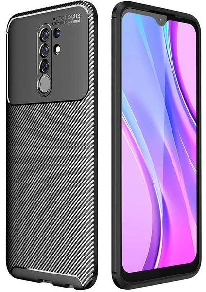 Kip GSM Xiaomi Redmi 9 Kılıf Karbon Desenli Yüksek Kalite Negro Silikon Kapak