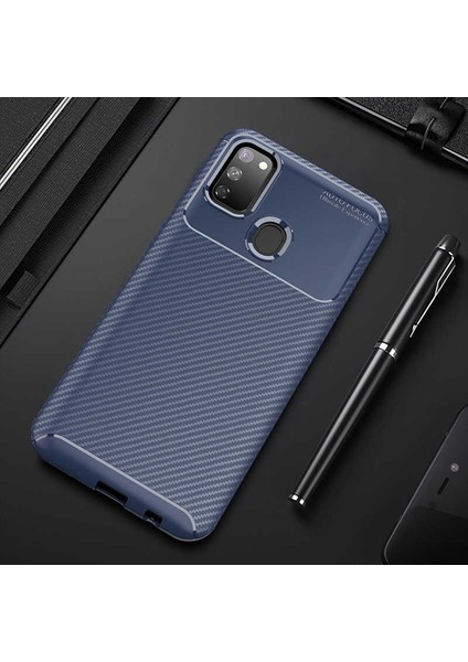 Galaxy M21 Kılıf Karbon Desenli Yüksek Kalite Negro Silikon Kapak