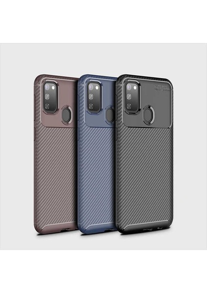 Galaxy M21 Kılıf Karbon Desenli Yüksek Kalite Negro Silikon Kapak