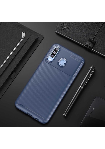 Galaxy M30 Kılıf Karbon Desenli Yüksek Kalite Negro Silikon Kapak