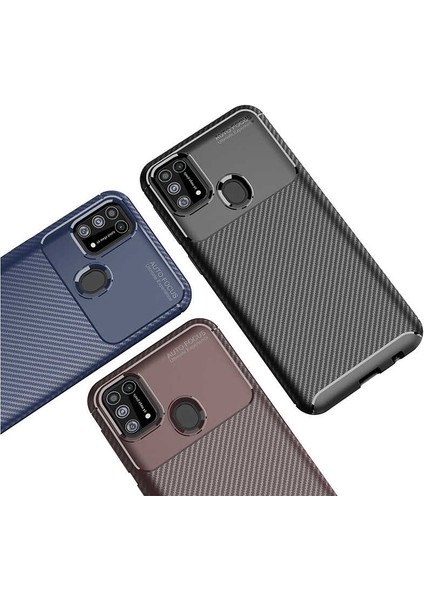 Galaxy M31 Kılıf Karbon Desenli Yüksek Kalite Negro Silikon Kapak