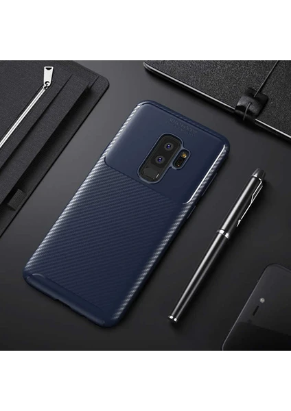 Kip GSM Galaxy S9 Plus Kılıf Karbon Desenli Yüksek Kalite Negro Silikon Kapak