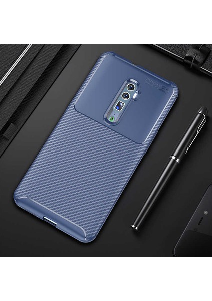 Oppo Reno 10X Zoom Kılıf Karbon Desenli Yüksek Kalite Negro Silikon Kapak