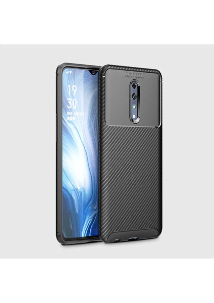 Kip GSM Oppo Reno Z Kılıf Karbon Desenli Yüksek Kalite Negro Silikon Kapak