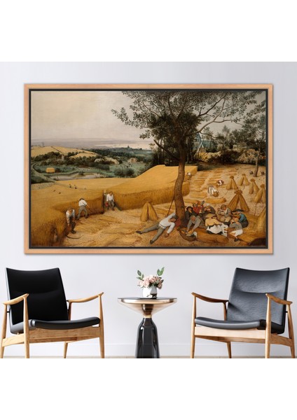 1 Parça Naturel Çerçeveli Kanvas Tablo, Kıyı Kanvas Sanatı, Pieter Bruegel Yaşlı Sanat, Köy 3 Boyutl