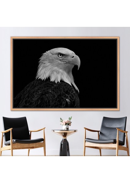 1 Parça Naturel Çerçeveli Kanvas Tablo, Kartal Fotoğraf Baskısı, Loft Kanvas, Hayvan Kanvas Sanatı,