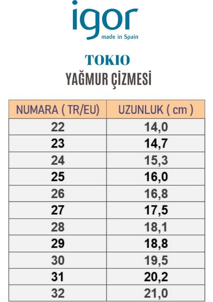 Tokio Çocuk Mavi Yağmur Çizmesi