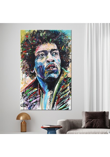1 Parça Kanvas Tablo, Jimi Hendrix, Ünlü Kanvas Sanatı, Soyut Adam 3 Boyutlu Kanvas,