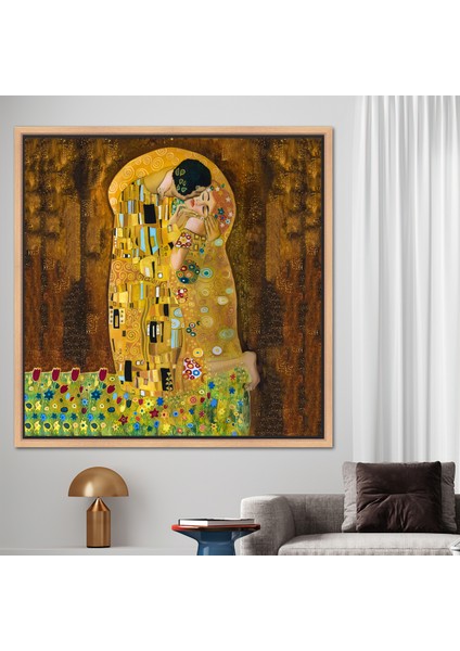 1 Parça Naturel Çerçeveli Kanvas Tablo, Gustav Klimt Duvar Dekoru, Oil Kanvas Poster,
