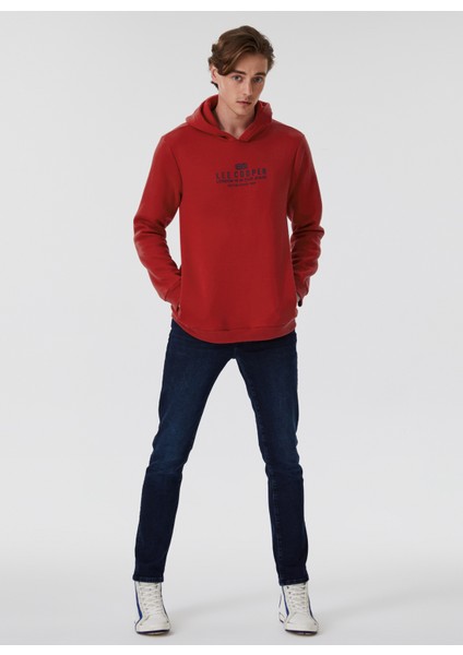Kapüşon Yaka Kırmızı Erkek Sweatshirt 231 Lcm 241015 Faust Kırmızı