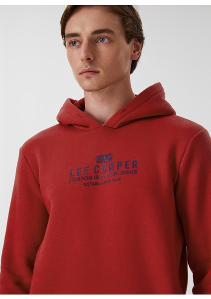 Kapüşon Yaka Kırmızı Erkek Sweatshirt 231 Lcm 241015 Faust Kırmızı indirimleri