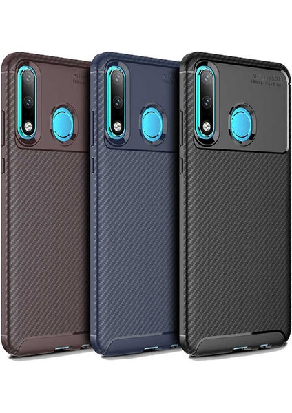 Huawei P30 Lite Kılıf Karbon Desenli Yüksek Kalite Negro Silikon Kapak