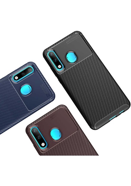 Huawei P30 Lite Kılıf Karbon Desenli Yüksek Kalite Negro Silikon Kapak