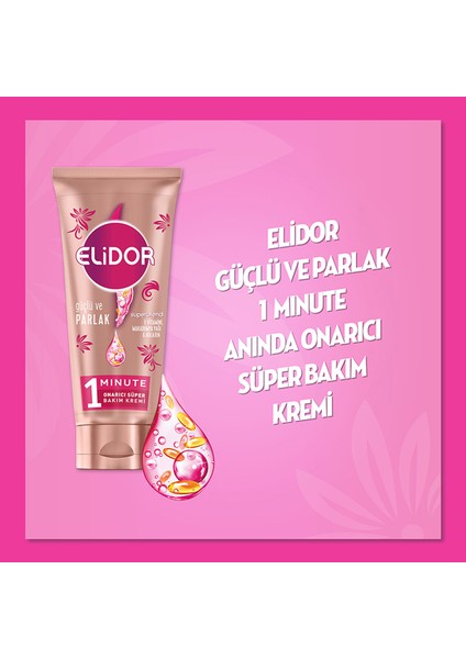 1 Minute Onarıcı Süper Saç Bakım Kremi Güçlü ve Parlak 170 ml