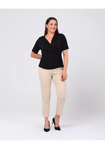 Kadın Bilek Boy Cepli Dabıl Kumaş Pantolon fiyatları