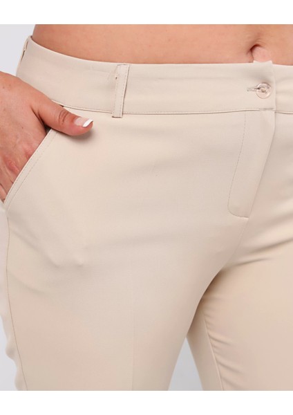 Kadın Bilek Boy Cepli Dabıl Kumaş Pantolon fırsatları
