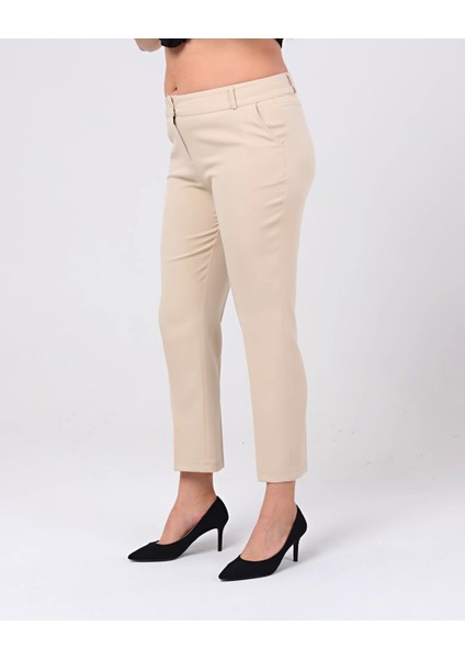 Kadın Bilek Boy Cepli Dabıl Kumaş Pantolon indirimleri