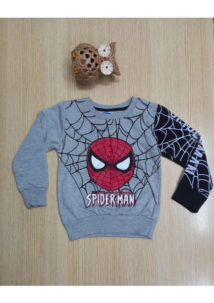 Erkek Çocuk Spiderman Baskılı Kompak Penye Ikili Takım