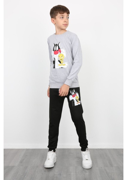 Erkek Çocuk Tom Jerry Baskılı Kompak Penye Ikili Takım