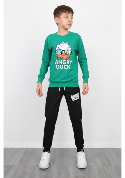 Erkek Çocuk Angry Duck Baskılı Kompak Penye Ikili Takım modelleri