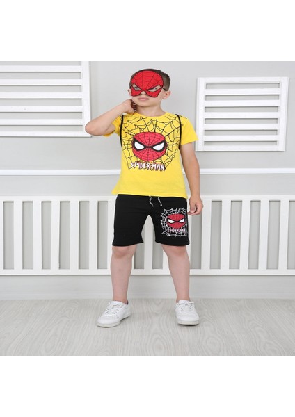 Erkek Çocuk Sarı Spiderman Çantalı Maskeli Dörtlü Takım fiyatları