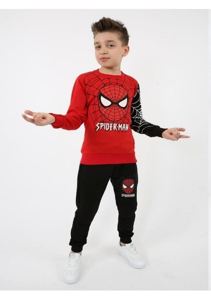 Erkek Çocuk Spiderman Baskılı Kompak Penye Ikili Takım