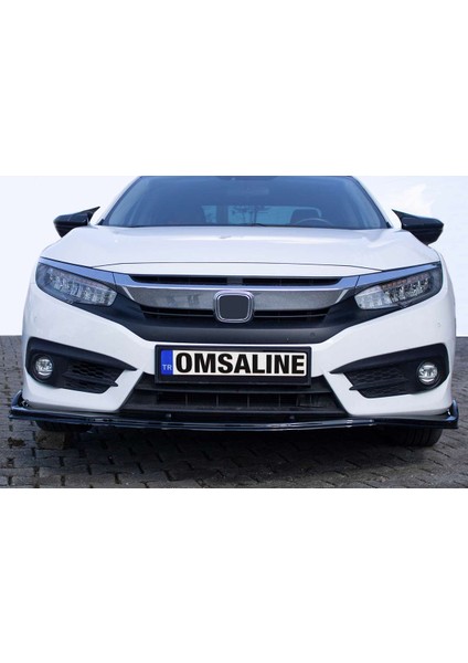 Honda Civic Fc5 Ön Tampon Lip Flaplı Piano Siyah-Gri 4 Parça 2016 ve Sonrası modelleri
