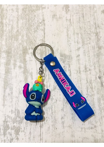 Stich Figür Anahtarlık 3D Figür Anahtarlık Kancalı Airpods Kılıfı Süsü Anime Figür Anahtarlık