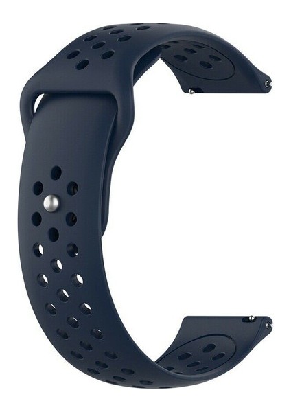 Samsung Gear Sport Uyumlu Delikli Pimli Silikon Kordon Lacivert