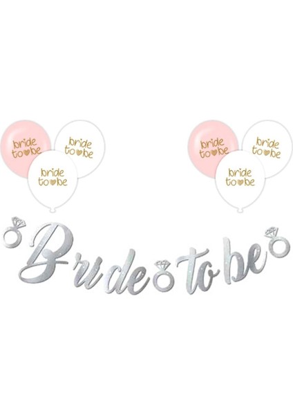 Bride To Be Gümüş Balonlu Set