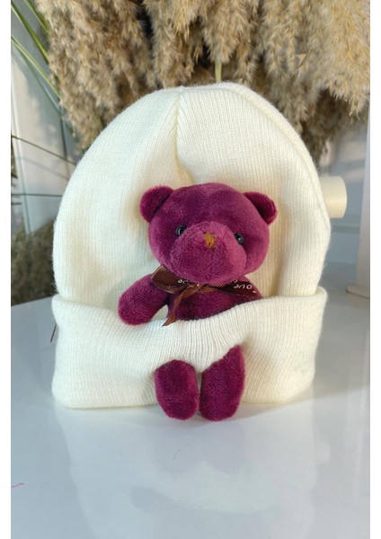 Çocuk Peluş Bere Mürdüm SBT1287