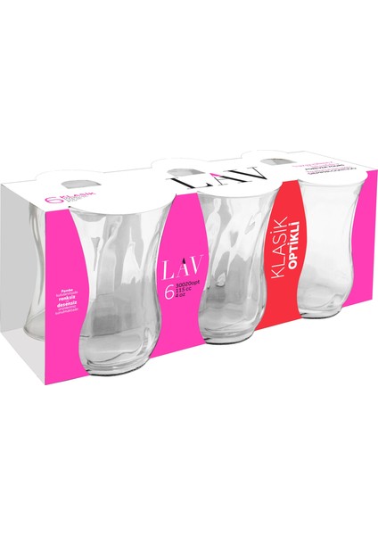 Lav Klasik Optikli 6'lı Çay Bardağı