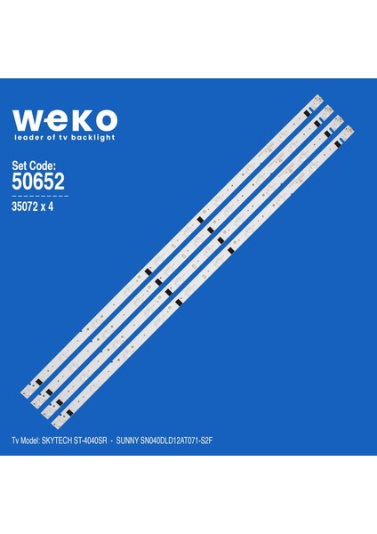 WKSET-5652 35072X4 ZDCX40D10-ZC14F-02 - PN:303CX400033 Adet LED Bar