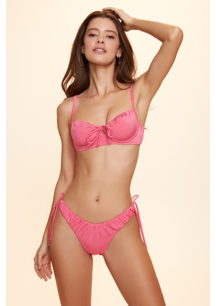 No Gossıp Pampas Brazilian Bağcıklı Bikini Tek Alt Pembe 229202