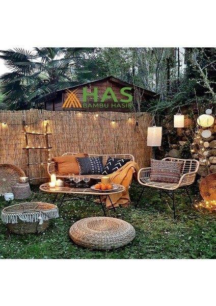Has Bambu Çit Kamış Çit Hasır Çit 1x5 Metre Eni 1 Metre Uzunluk 5 Metre