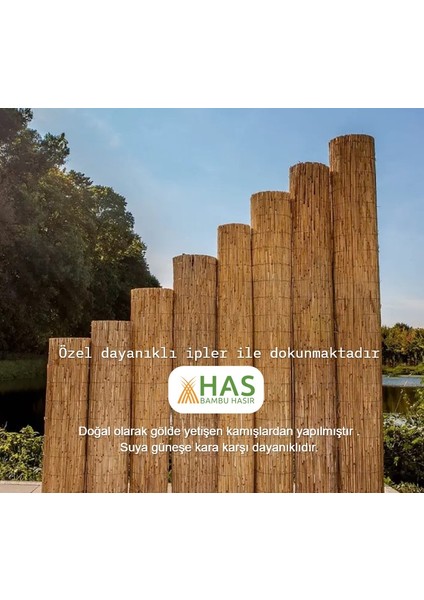 Has Bambu Çit Kamış Çit Hasır Çit 1x5 Metre Eni 1 Metre Uzunluk 5 Metre