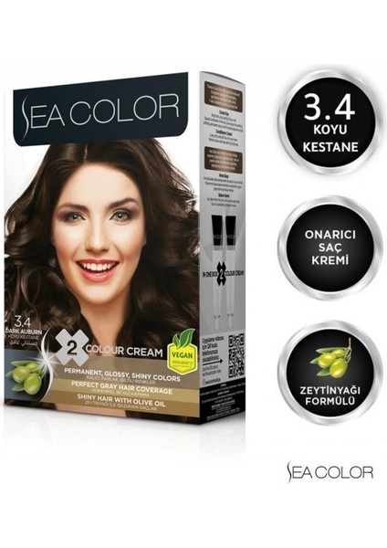 Saç Boyası 3.4 Koyu Kestane