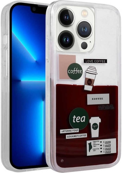 Apple iPhone 12 Pro Max Kılıf Desenli Sıvılı Drink Silikon Kapak No2
