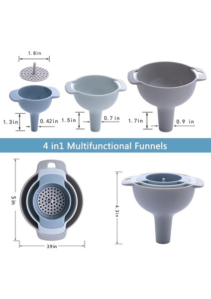 Ybltd Şişeleri Doldurmak Için Mutfak Hunisi 4'ü 1 Arada Huni Seti (Yurt Dışından)
