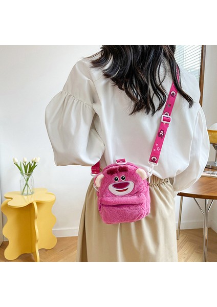 Sevimli Karakter Peluş Çapraz Çanta - Pembe (Yurt Dışından)