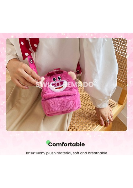 Sevimli Karakter Peluş Çapraz Çanta - Pembe (Yurt Dışından)