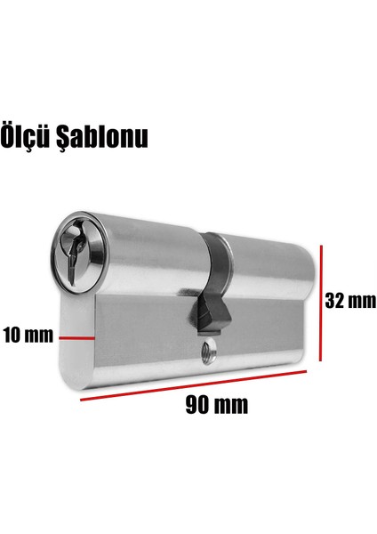 Hok Kapı Göbeği Silindir Barel 3 Anahtarlı 90 mm