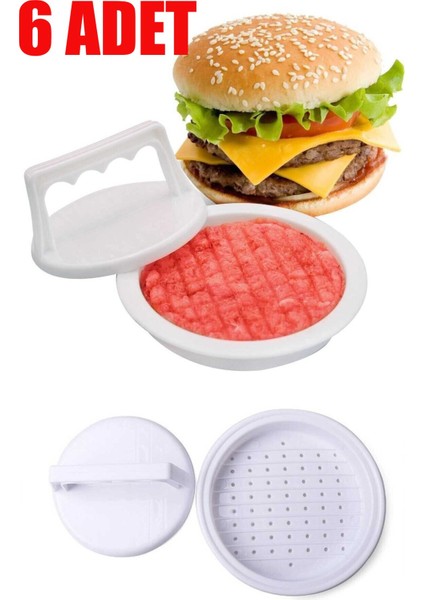 Hamburger Press ve Köfte Kalıbı 6 Adet Hamburger Köfte Şekillendirici Hamburger Yapma Aparatı