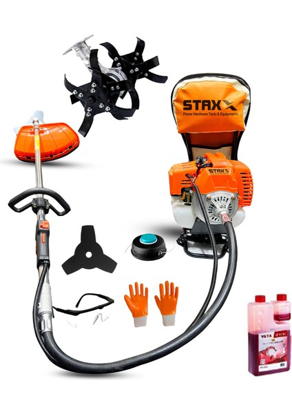 ST9800 Bakır Sargı Sırt Tipi Benzinli Ot Çayır Çim Biçme Tırpanı + Akrobat Super Çapa Aparatı Hediye