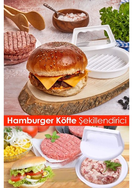 Hamburger Press ve Köfte Kalıbı 6 Adet Hamburger Köfte Şekillendirici Hamburger Yapma Aparatı
