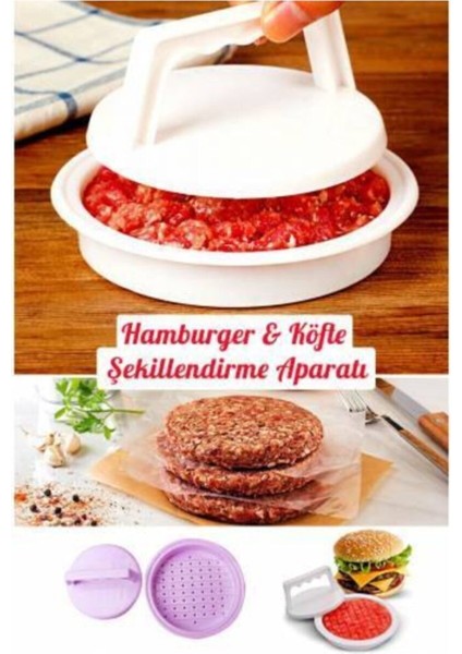 Hamburger Press ve Köfte Kalıbı 6 Adet Hamburger Köfte Şekillendirici Hamburger Yapma Aparatı